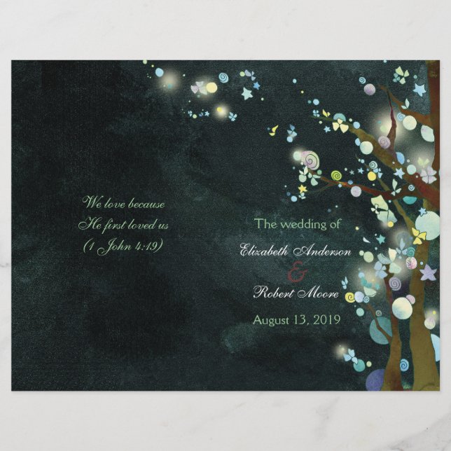 Bonito programa de ceremonias de Boda de batidos n (Anverso)