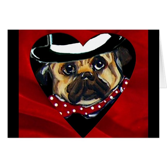 Bonito Pug Valentine (Anverso (Horizontal))