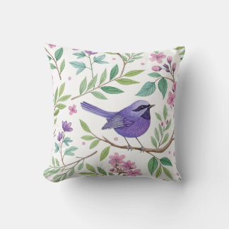 Bonito Púrpura Wren Accent Cojín decorativo Square