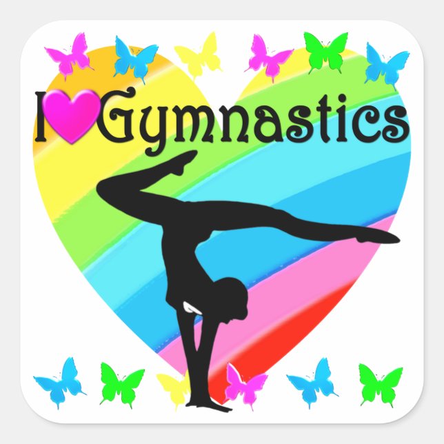BONITO RAINBOW ME ENCANTAN LOS PEGATINAS GIMNASTIC (Anverso)