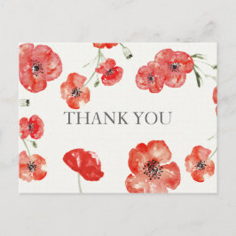Bonito Red Poppies floral Gracias notas