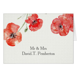 Bonito Red Poppies modernas tarjetas de plaza flor
