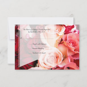 Bonito Romántica de Rosas Rosadas Boda RSVP