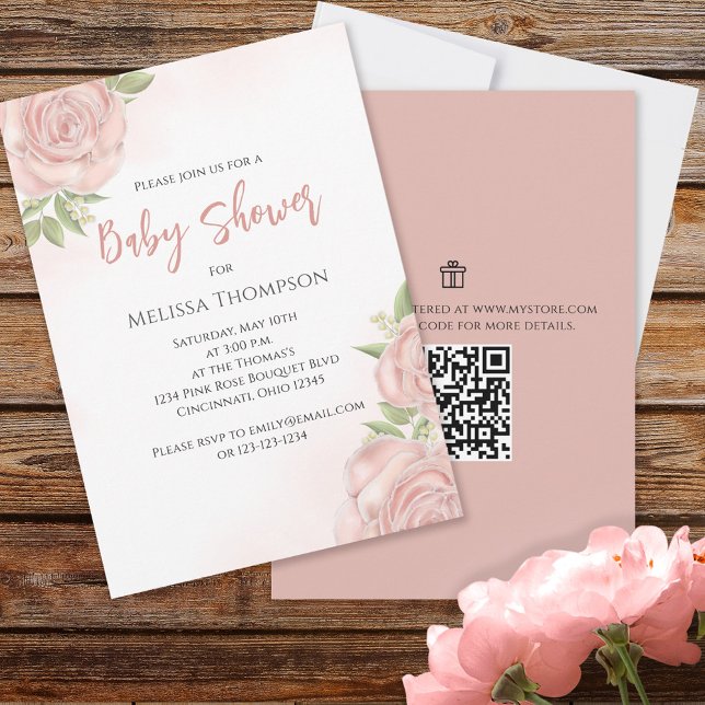 Bonito rosa Bebé Rosa de bebé código QR (Subido por el creador)