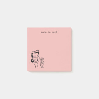 Bonito Rosa Retro ama de casa nota divertida para