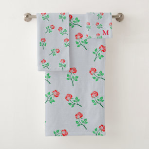 Bonito Rosa Rojo Patrón Minimalista Pastel Azul