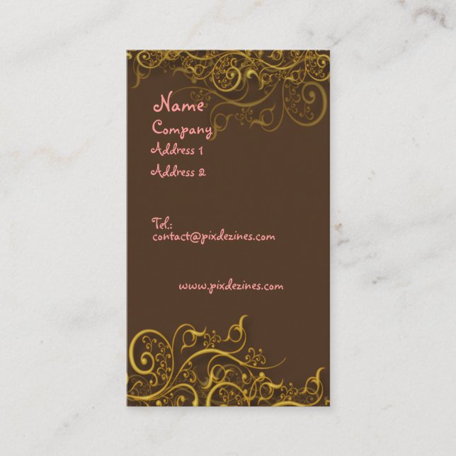 Bonito rosado en chocolate con tarjeta de perfil g (Anverso)
