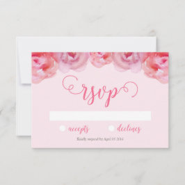 Bonito Rosas de acuarela rosa Boda Floral RSVP