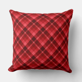 Bonito Ruby Red Plaid Pattern Big Cojín decorativo