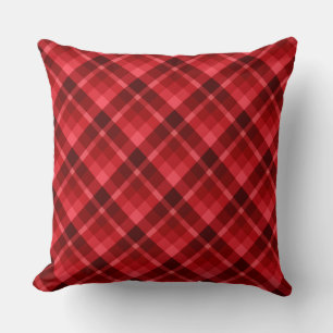 Bonito Ruby Red Plaid Pattern Big Cojín decorativo