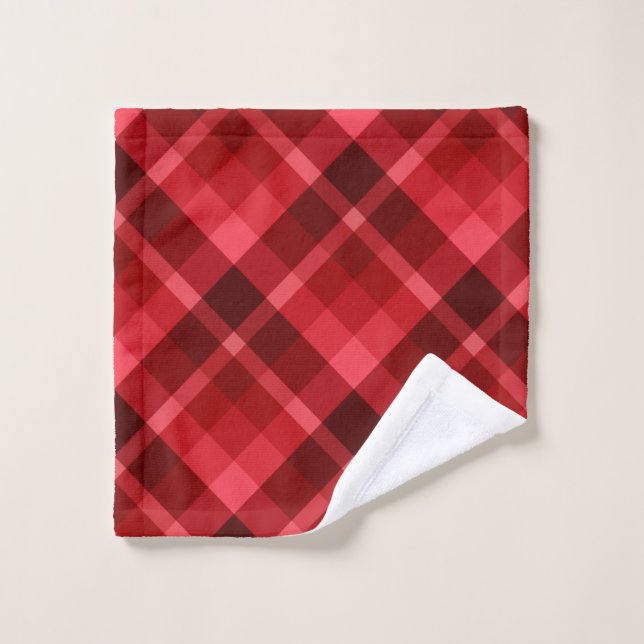 Bonito Ruby Red Plaid Pattern Washcloset (Toallita)
