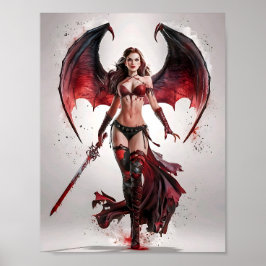 Bonito Sexy Vampiro Guerrero Poster Arte