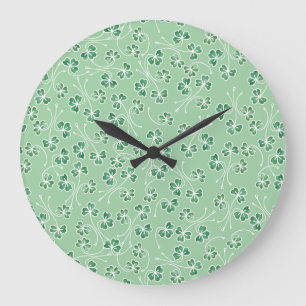 Bonito Shamrock White Outlines, reloj de pared ver