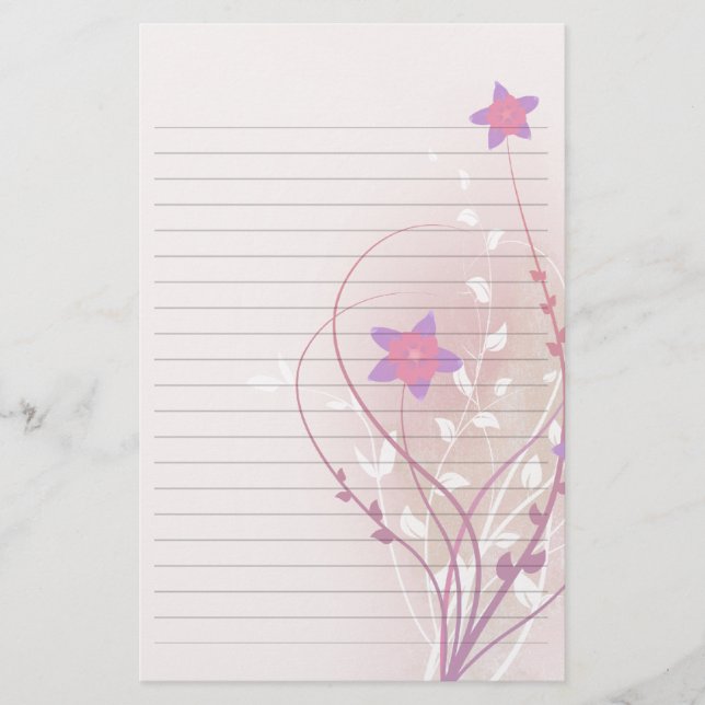 bonito suave rosa flor elegante papel (Anverso)