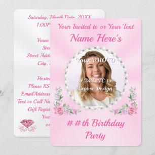 Bonito, tarjeta de invitación de cumpleaños de FOT