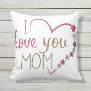 Bonito Te Amo Mamá Cojín decorativo Al Aire Libre