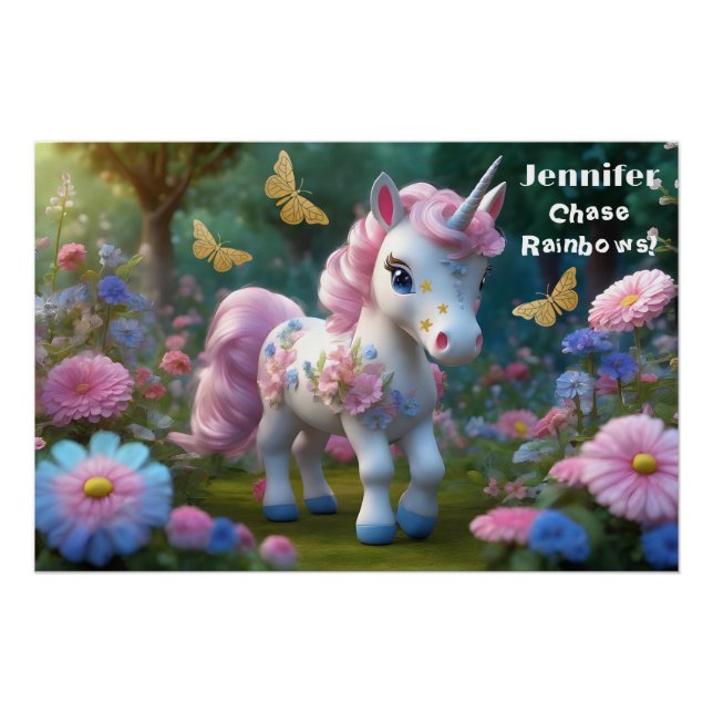 Bonito Unicorn Glossy Poster (Anverso)