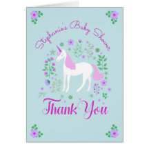 Bonito Unicorn Pink Aqua Baby Shower personalizado