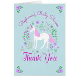Bonito Unicorn Pink Aqua Baby Shower personalizado