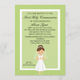 Bonito Verde Lime Primera Invitación de Chica de l