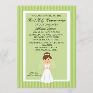 Bonito Verde Lime Primera Invitación de Chica de l