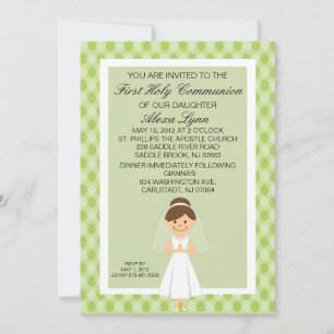Bonito Verde Lime Primera Invitación de Chica de l