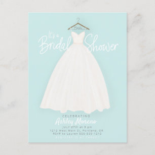 Bonito vestido Bridal/ducha de boda Invitación