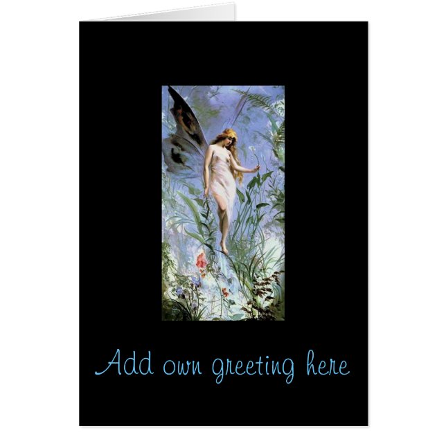 Bonito Vintage Art Fairy Flowers - Añadir nombres  (Frente)