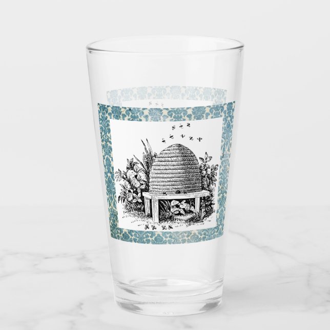 Bonito Vintage Bee Hive y Damask (Anverso)