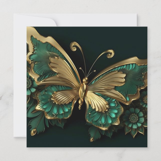 Bonito Vintage Green & Gold Butfly (Anverso)