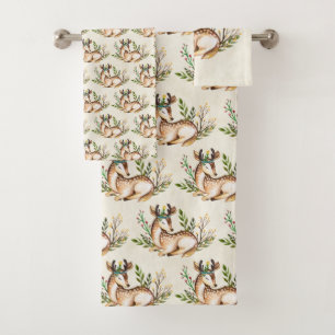 Bonito Watercolor Deer Abajo Patrón Boho