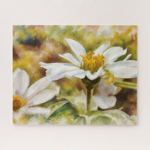 Bonito White Flower Garden Art Puzzle