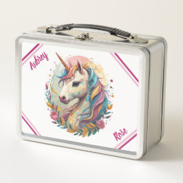 Bonito y colorida caja de unicornio