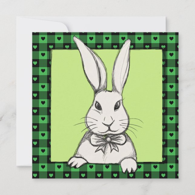 Bonito y divertida cosecha Feliz Conejo de Pascua  (Anverso)