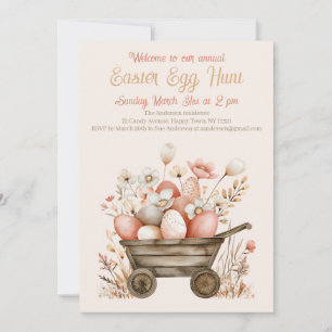 Bonito y elegante invitación a la caza de huevos d