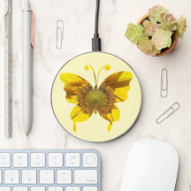 Bonito Yellow Sunflower Butfly Nature Art