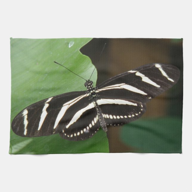 Bonito Zebra Longwing Butterfly Kitchen Toalla (Horizontal)
