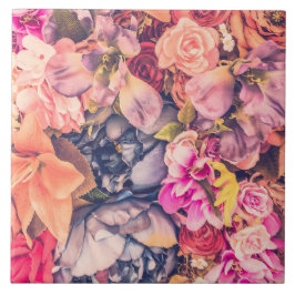 Bonitos Baldosas cerámicas de fondo floral