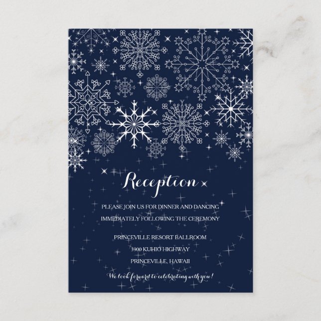 Bonitos copos de nieve - Recepción de Boda de Invi (Anverso)
