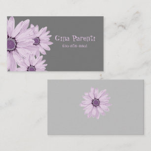 Bonitos Daisies de Lavanda en Tarjeta de Negocios