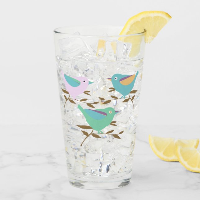 Bonitos de aves pequeñas en ramas (Reverso (hielo))