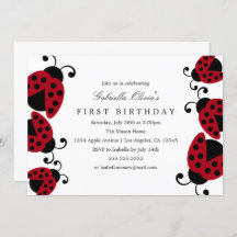 Bonitos Ladybugs | Invitación a la fiesta de cumpl