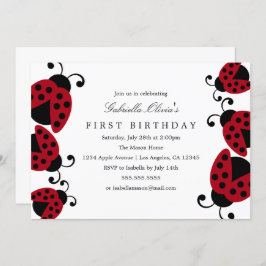 Bonitos Ladybugs | Invitación a la fiesta de cumpl