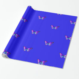 Bonitos. Papel de envolvimiento de mariposa azul