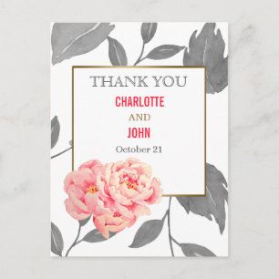 Bonitos Peonies Floral moderna Gracias notas