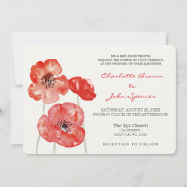 Bonitos Poppies Invitaciones a una boda floral mod
