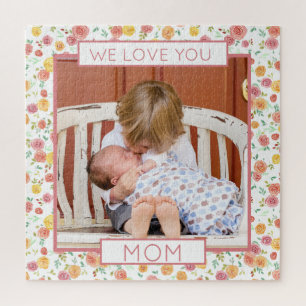 Bonitos Rosas Rompecabezas de foto del Día de la M