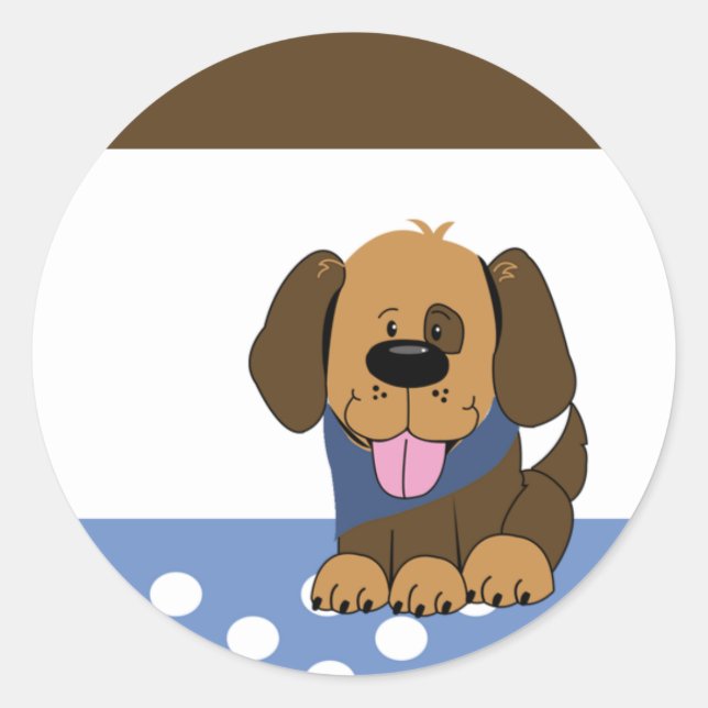 Bonitos Sellos para sobres de perros con cachorros (Anverso)