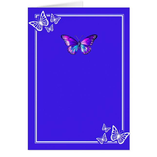 Bonitos. Tarjeta de felicitación Blue Butterfly (Frente)