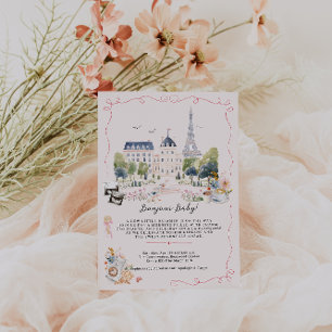 ¡Bonjour Baby! Invitación de Acuarela Parisina par